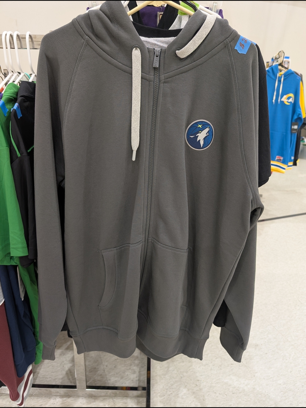 Minnesota Timberwolves Antigua Gray Zip-Up Hoodie
